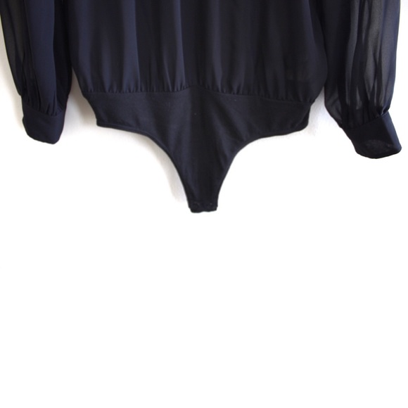 Express Sheer Long Sleeve Thong Bodysuit - Picture 5 of 9